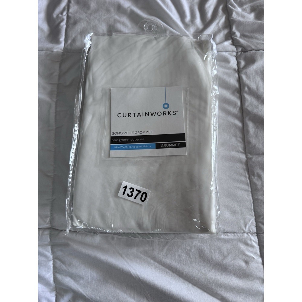 New Curtainworks  one grommet panel Sheer Curtain Panel,  59"w 63"L  VOILE - Picture 4 of 4